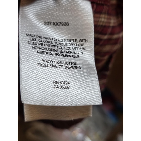 Columbia Shirt Mens 3XL Red Plaid Long Sleeve Button Front Cotton Casual Top - Picture 5 of 7